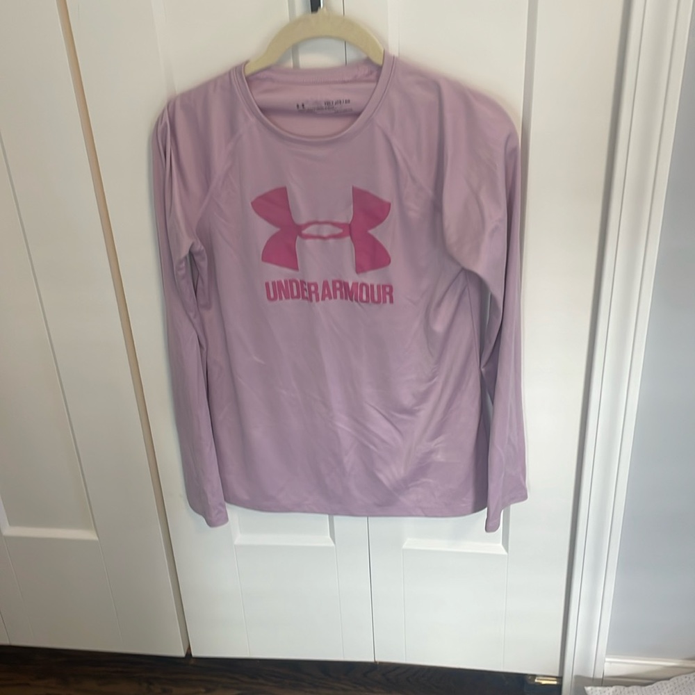 Under Armour athletic long sleeve, youth XL(fits women’s xs/s), pinkish purple